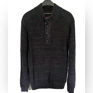 Alesbury gray knit cotton henley pullover Oversized sweater